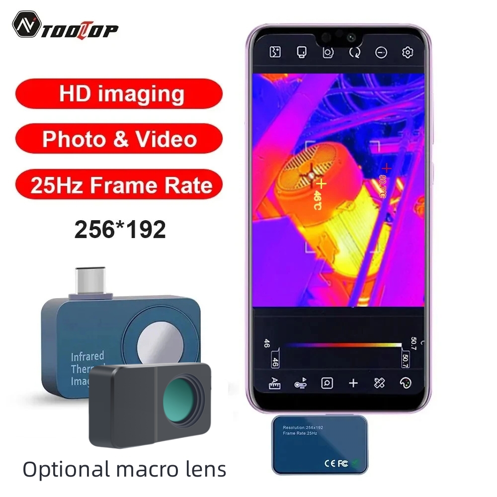 TOOLTOP T7 256*192 Android Typ - огляд і ціна Infiray P2 Pro Macro Lens